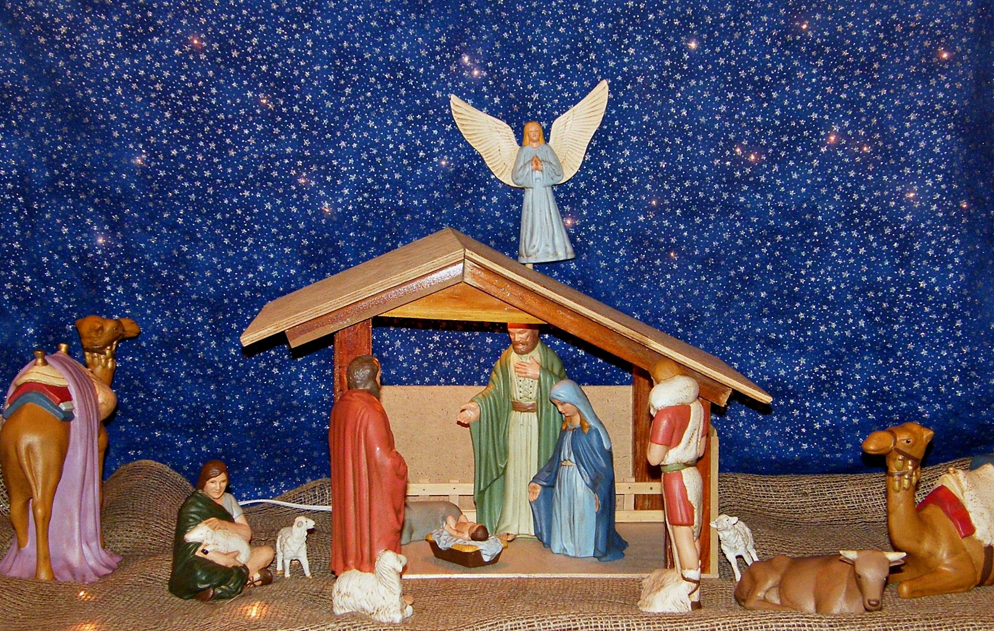 Nativity display prepared by the church during the Christmas season